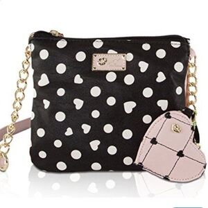 Black‎ and White Polka Dot Crossbody Bag